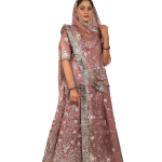 Brown Bamber Satin Aari Salma Work Poshak Set (Unstitched) | Pure Georgette Odhna | Jaipurio Ethnic Wear